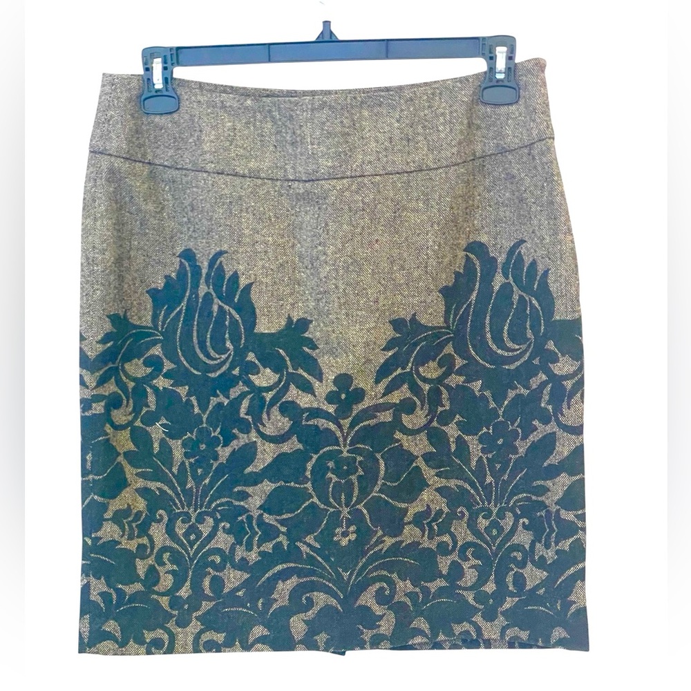 Rafaella wool blend art nouveau print pencil skirt